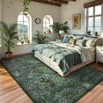 thumbnail image 3 of Lahome Non-Slip & Washable Area Rugs 8x10, Dark Green Boho Floral Carpet - Soft Farmhouse Style for Living Room, Office, Dining Room, Bedroom (Dark Green, 8'x10'), 3 of 5