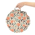 thumbnail image 2 of Floral Round Floor Cushion with Handle, Garden Plantation Leaves and Blossoms Pattern, Decorative Pillow for Living Room & Dorms, 18" Round, Salmon Teal, by Ambesonne, 2 of 4