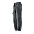 thumbnail image 4 of LNWUY Mens Casual Daily Outdoor Beach Lightweight Breathable Pants Fashion Summer Quick Dry Athletic Pants Drawstring Loose Comfy Lounge Pants Dark Gray L, 4 of 7
