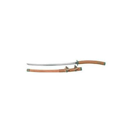 China Made M2974 Jintachi Sword with Light Brown Cord Wrapped Wood Handles Multi-Colored