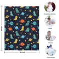thumbnail image 4 of Dark Blue Dinosaurs Space Pattern Blanket,Comfortable Soft Flannel Throw Blanket,All Season,Warm Lightweight Blankets for Sofa Bed Couch Living Room Chair,30"x40", 4 of 4