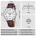 thumbnail image 5 of Watch for Men,Analog Quartz Waterproof Wristwatch with Date and Leather Band,Casual Fashion Mens Watches Gift for Man, 5 of 8