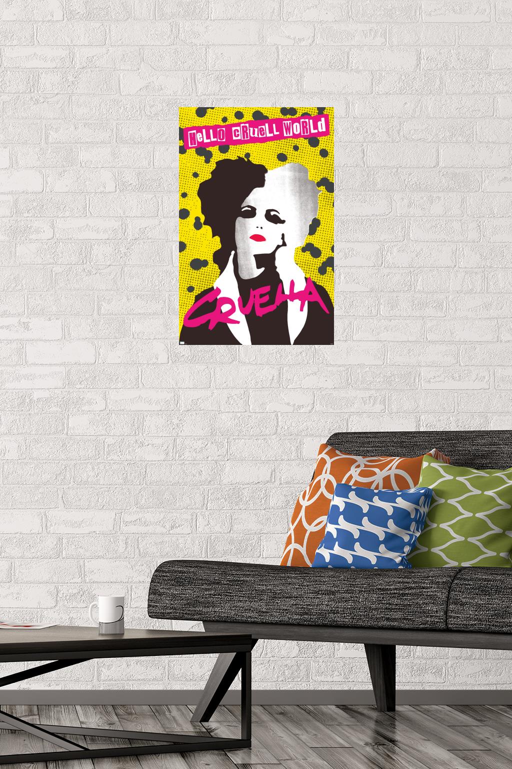 Disney Cruella - Hello Cruell World Wall Poster, 14.725" x 22.375"