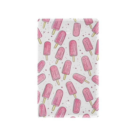 Yayeee Blank Wall Plate Cover 1-Gang 4.5"x2.7" Home Unused Decorative Outlet, Pink Popsicle Pattern