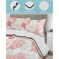 thumbnail image 4 of Quilts Twin Size Bedding Set, Red Orange Coastal Lightweight Quilted Comforter, Sea Turtle Nautical Coral Summer Beach Soft Reversible Bedspread Coverlet with Pillow Covers for All Season, 68" x 86", 4 of 7