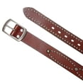 thumbnail image 3 of Western Snap on Hammered Rivet Silver Circle Metal Studded Cowhide Leather Belt, 3 of 5