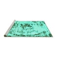 thumbnail image 2 of Ahgly Company Machine Washable Indoor Rectangle Abstract Turquoise Blue Modern Area Rugs, 8' x 10', 2 of 4