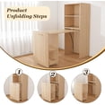 thumbnail image 4 of Montary Mobile L-Shaped Desk with Shelves & Wheels, Foldable & Expandable Office Desk for Small Spaces (Natural), 4 of 8