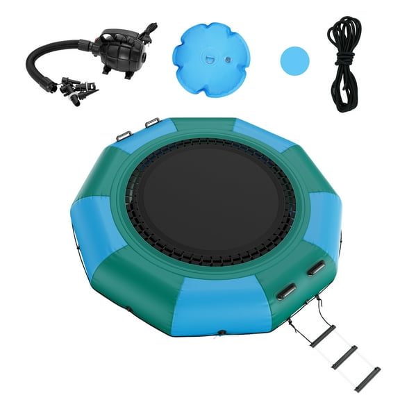 KFFKFF 10ft Inflatable Water Trampoline Swim Platform Bounce for Pool Lake Toy