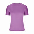 thumbnail image 2 of Tops for Women Short Sleeve Crew Neck Shirts Stretch Basic Casual T Shirts Slim Stretch Going out Tops, 2 of 4
