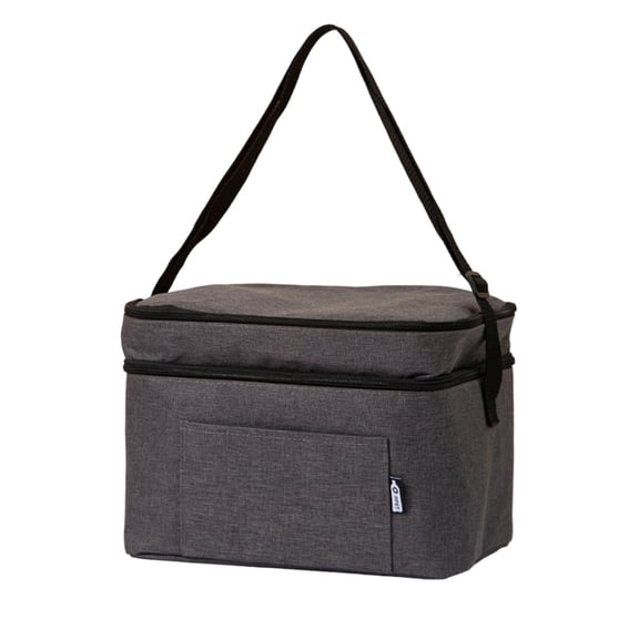 Yhmxh Insulated Reusable Lunch Bag Adult Large Lunch Box for Women and Men with Adjustable Shoulder Strap,Front Zipper Pocket and Dual Large Mesh Side Pockets