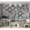 thumbnail image 6 of Tiptophomedecor Background & Patterns Wallpaper Wall Mural - Grey Concrete Triangles, 6 of 8