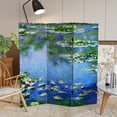 thumbnail image 7 of Red Lantern 4 ft. Short Monet Canvas Folding Screen - Lilies/Garden at Giverny, 7 of 7