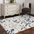 thumbnail image 3 of Blue Botanical Area Rugs 2.7'x5', Washable Small Throw Rugs for Kitchen Bedroom, Rustic Country Spring Floral Summer Leaf Indoor Outdoor Rug Non-Slip Low Pile Carpet Runner Reversible Floor Mats, 3 of 8