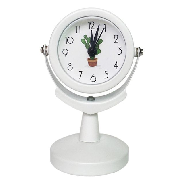 Reloj despertador con de 2.0 in, barrido silencioso, funciona con , reloj de tiempo, no Zulema Pequeño reloj despertador redondo