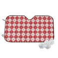 thumbnail image 2 of Picia Red Plaid Daisy Curved Windshield Sunshade Accordion Folding Style Auto Shade for Car Truck SUV Van Blocks UV Ray Sun Visor Protector -Medium, 2 of 7