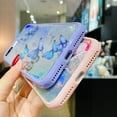 thumbnail image 5 of Girly Case for iPhone SE 2022/3rd Case iPhone SE 2020/2nd iPhone 7 iPhone 8 Case Cute Iridescent Butterfly Design Laser Bling Glitter Girls Women Soft TPU Bumper Drop Protection Cover, Purple, 5 of 7