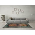 thumbnail image 3 of Ahgly Company Indoor Round Persian Light Blue Traditional Area Rugs, 4' Round, 3 of 4