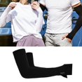 thumbnail image 4 of 2 Pcs Hommes Femmes Unisexe Couvre-Bras Longs pour Sports Course Basketball, Noir, 4 of 8