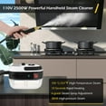 thumbnail image 2 of Handheld Steam Cleaner,2500W Hand-Held High Pressure Portable Cleaning Machine with 3 Brush,Electric Steam Cleaner for Home Use, Kitchen, Furniture, Bathroom, Car Details (White), 2 of 6