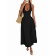 thumbnail image 2 of Women'S Casual Midi Dress V Neck Sundress Elegant Flowy A Line Beach Long Dress, 2 of 8