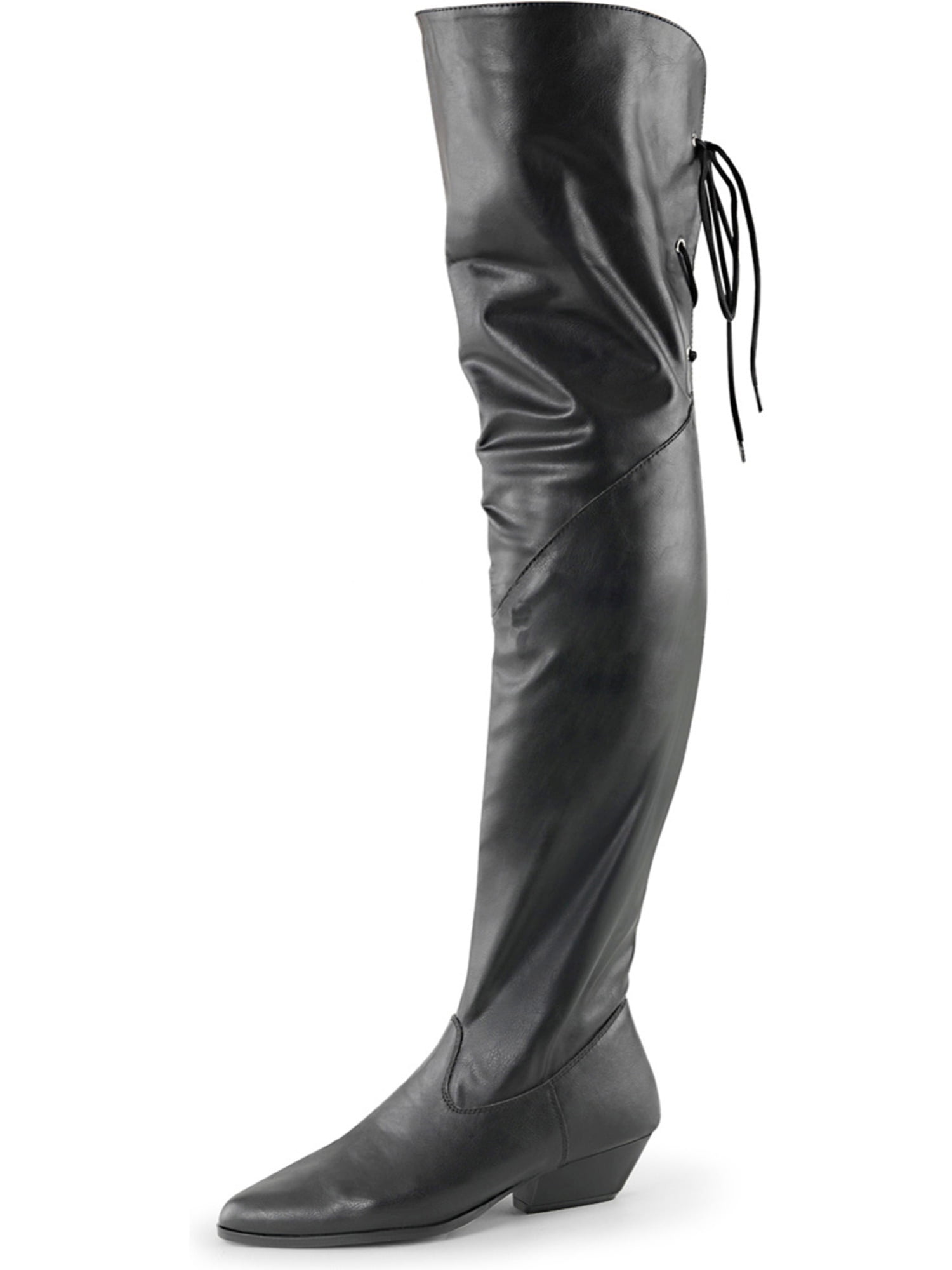 2 inch heel thigh high boots