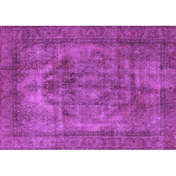 Ahgly Company Indoor Rectangle Oriental Purple Industrial Area Rugs, 2' x 5'