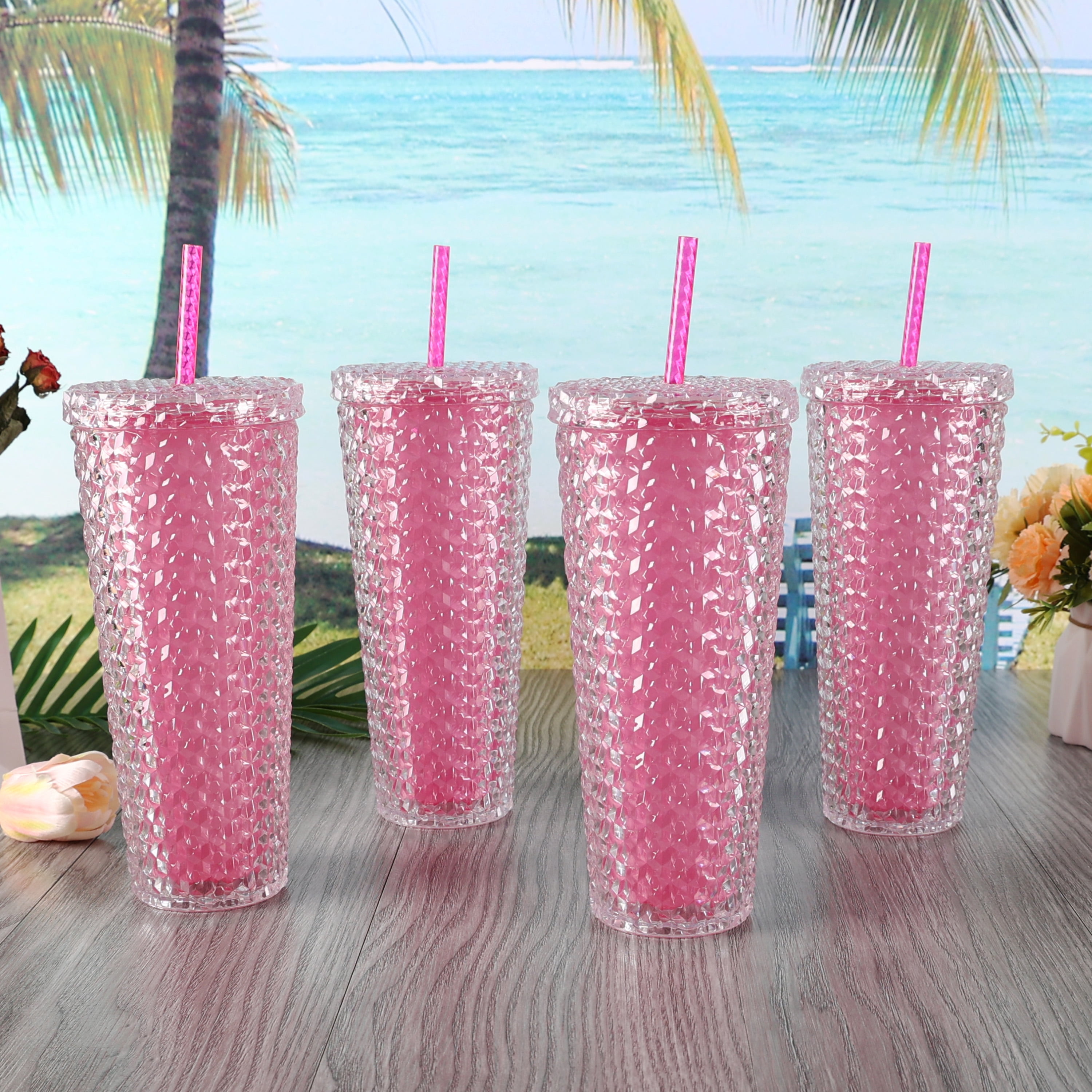CRMO Warrior Pink Color Changing Plastic Tumbler With Lid and Reusable  Straw