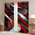 thumbnail image 2 of Homewish Red Spiral Stripes Kitchen Curtains,Aesthetic Geometric Black Out Curtains Pack of 2 (42x63 Each), 2 of 6