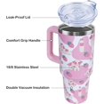 thumbnail image 4 of 40 oz Cute Strawberry Cow Tumbler with Handle and Straw, Stainless Steel Insulated Cup with Lid and Straw, Travel Mug Water Bottle, Gifts for Women, 4 of 6