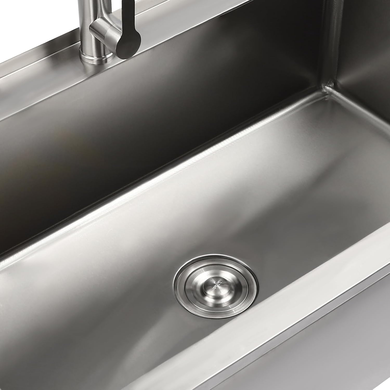 YIYIBYUS Utility Sink, 35.8" L x 23.2" W x 34.3" D Free Standing Single Bowl Kitchen Sink with Cold and Hot Water Faucet, Commercial Stainless Steel Sink for Kitchens, Bathrooms, Garage, Laundry Room
