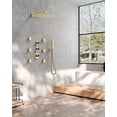 thumbnail image 3 of EVERSTEIN Thermostatic 12 inch Shower Head System Wall Mount Rain CUPC Shower Faucet Set with Valve 6 pcs Side Body Jets High Pressure 2 Functions Handheld Spray Brushed Gold, 3 of 11