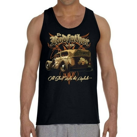 Men's The RodFather Old Skool Rules Black Tank Top Small (Best Runes For Tank)