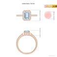 thumbnail image 4 of ANGARA Natural Emerald-Cut Aquamarine Engagement Ring with Diamond Halo in 14K Rose Gold for Women (Size-7x5mm) | March Birthstone, Anniversary, Jewelry Gift for Women | Natural Aquamarine Ring, 4 of 9