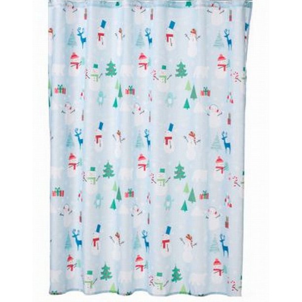 St Nicholas Square Snowman Polar Bear Fabric Shower Curtain Holiday Com St Nicholas Square Snowman Polar Bear, Holiday Shower Curtains At Kohl S