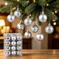 thumbnail image 4 of Aoznliie Christmas Ball Ornaments, 24 Pcs Classic Christmas Ornament Set for Xmas Tree, Shatterproof Lightweight Hanging Decor for Xmas Party, Silver, 4 of 6