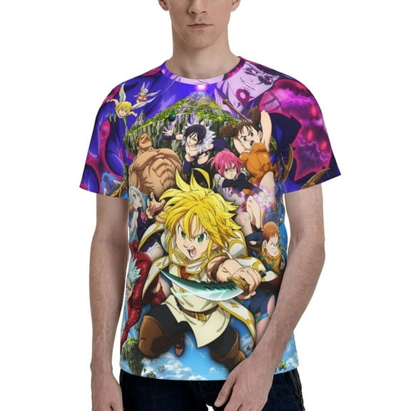 The Seven Deadly Sins Men's T Shirts Cartoon Graphic Short Sleeve Tees Novelty Casual Unisex Adults Tee Shirt Tops