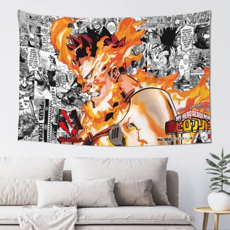 My Hero Academia Endeavor Tapestry Wall Hanging Home Decoration Wall Blanket Dormitory Living Room Bedroom Backdrop Poster( 60x40inch)