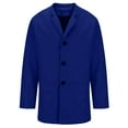 thumbnail image 5 of YLSDY Men's Wool Blend Overcoat Winter Trench Coat Long Sleeve Jacket Warm Outerwear Blue XL, 5 of 6