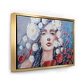 thumbnail image 3 of Portrait Of A Young Lady With Red & White Flowers 32 in x 16 in Framed Painting Canvas Art Print, by Designart, 3 of 5