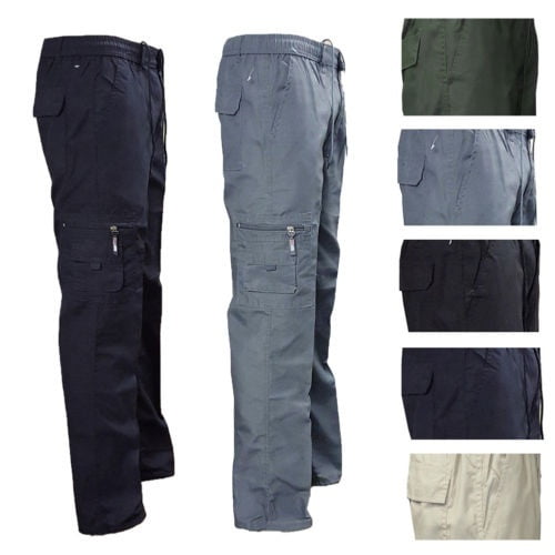 Men Pants Man Stretchy Summer Cargo Combat 7 Pockets Lightweight Work Pants  