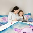 thumbnail image 5 of jejeloiu Pink Cute Axolotl Queen Comforter Set,Ocean Aniaml Bedding Sets,Watercolor Sealife Coral Bedding Comforter Set For Girls Kids,Breathable Home Decor Reversible,3pcs, 5 of 8