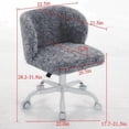 thumbnail image 4 of Silla de oficina de muebles,Silla de oficina de casa de pelo de conejo artificial con base de metal,Silla de escritorio ajustable Silla de oficina giratoria,Silla de vanidad, 4 of 6