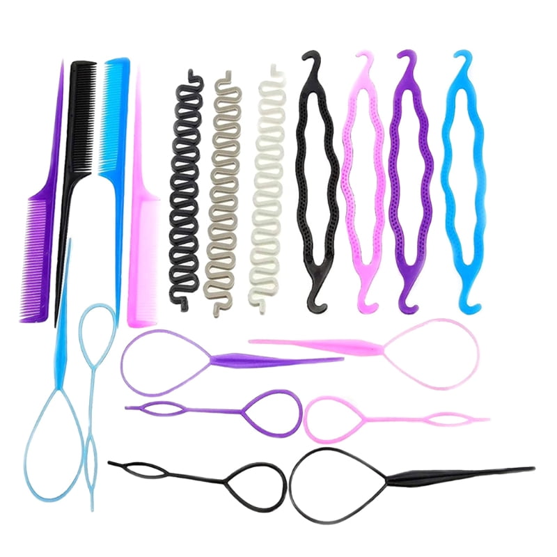 19x Hair Styling Set, Hair Design Styling Tools Accessories Bun Hairstyle  DIY 