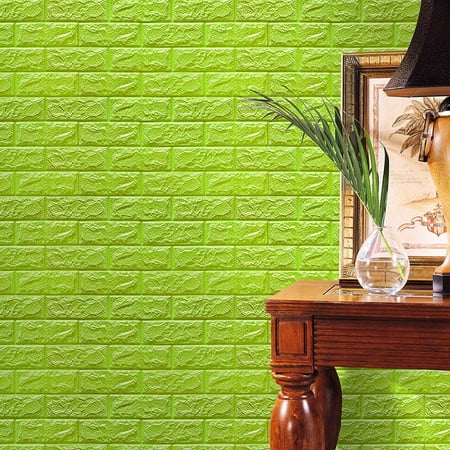 Iuhan PE Foam 3D Wallpaper DIY Wall Stickers Wall Decor Embossed Brick Stone