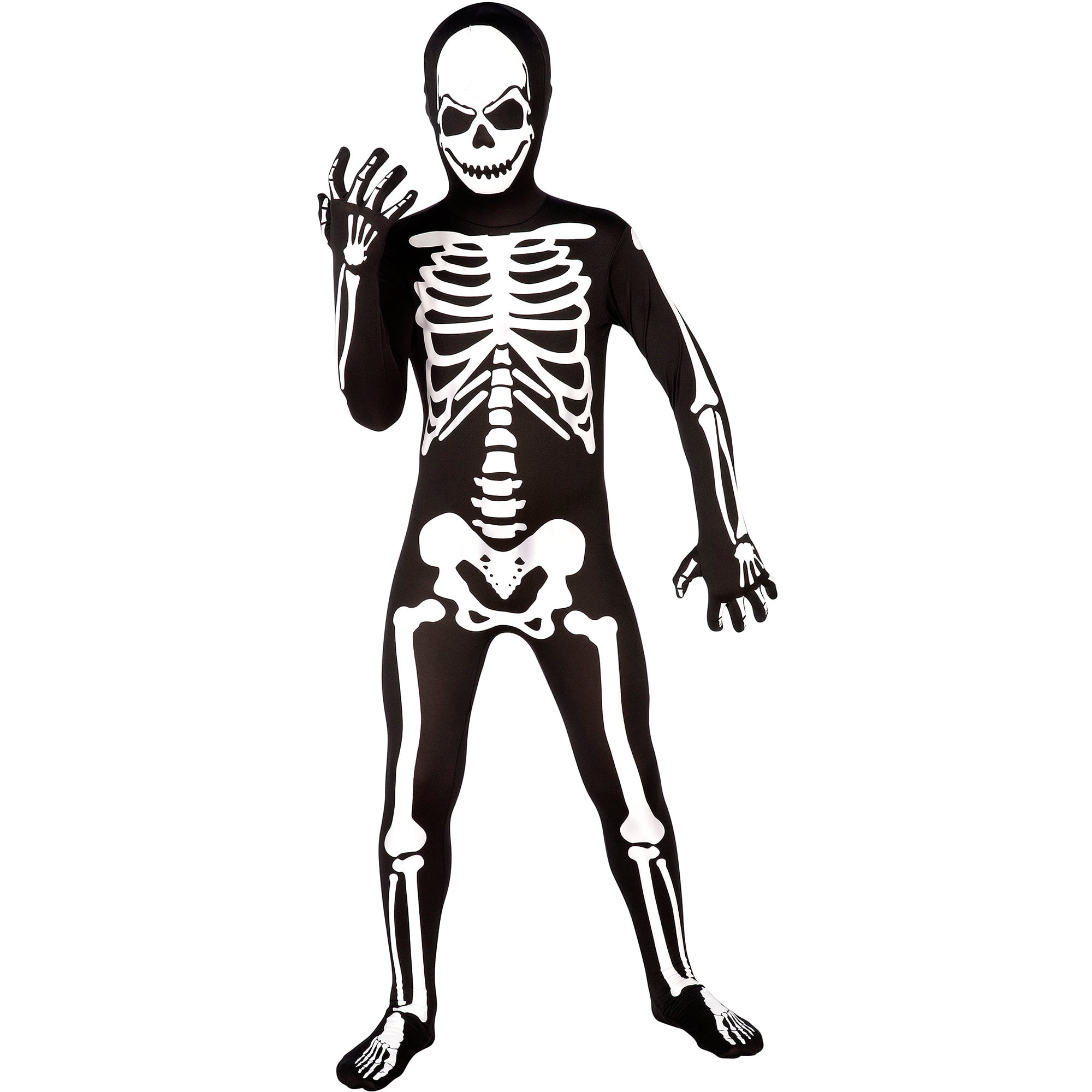 Kids Mr Skeleton Bone Jangles Boys Halloween Fancy Dress Childs Costume Outfit 