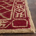 thumbnail image 3 of Safavieh DuraRug 2'6" X 10' Hand Hooked Rug in Maroon and Gold, 3 of 8