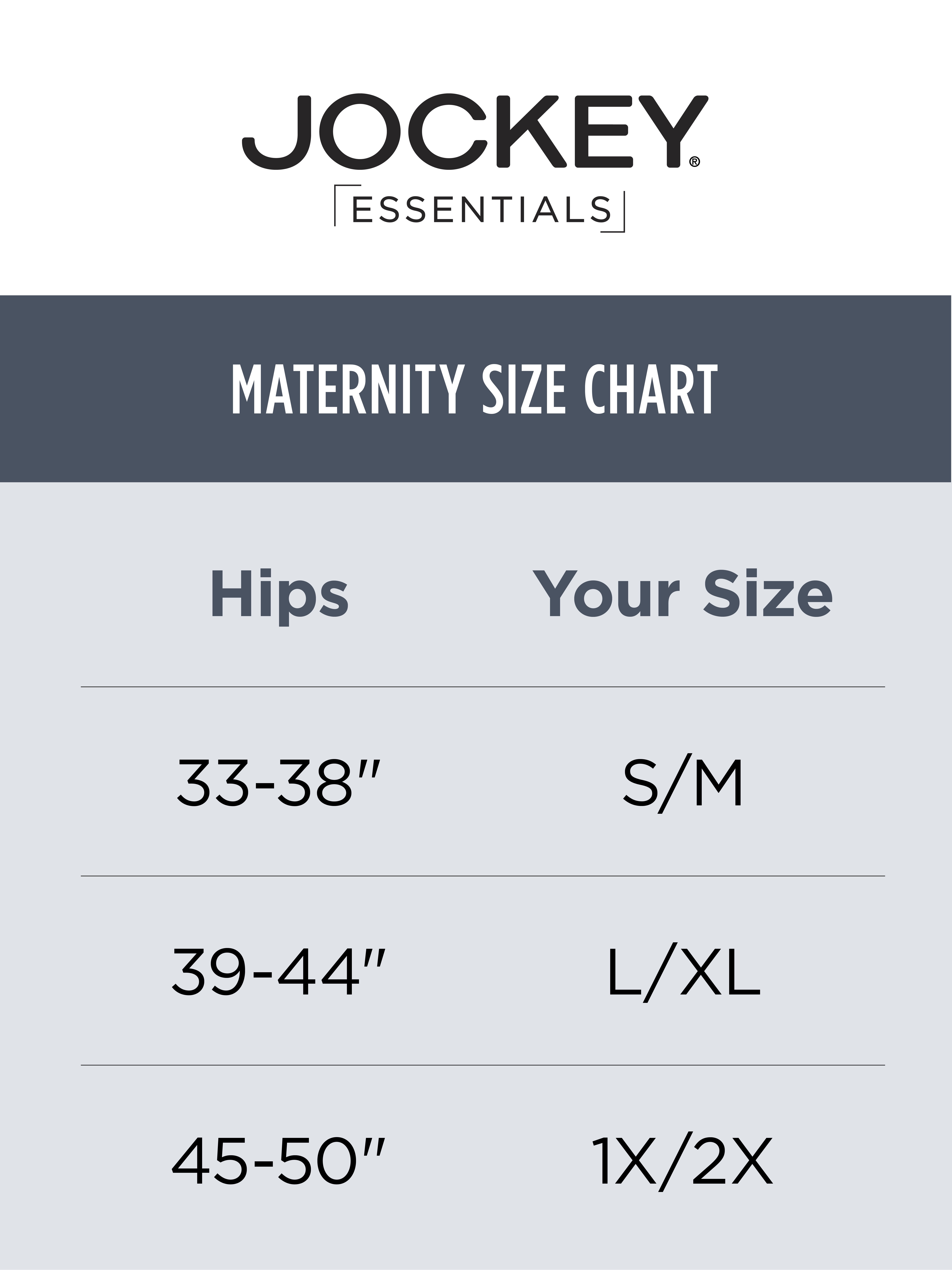 Jockey® Essentials Women's Maternity Underwear, Under The Bump Hipster,  Pregnancy Panties, Sizes S/M, L/XL, 1X/2X, 5667 