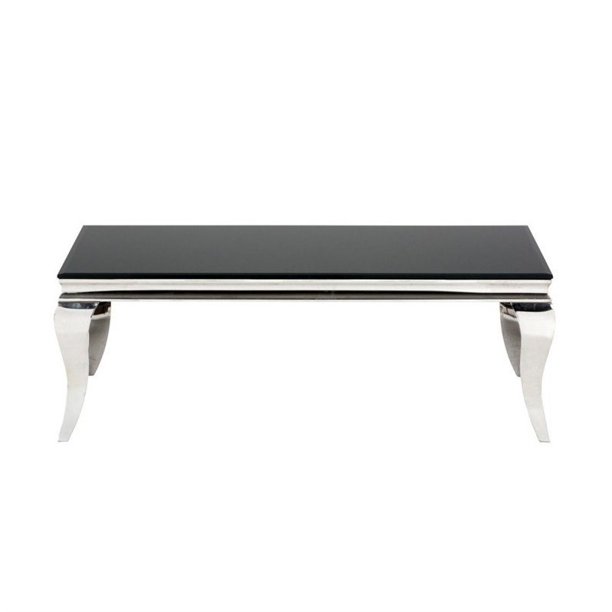 Jofran Tuxedo Glass Top Coffee Table In Black Walmart Com Walmart Com
