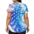 thumbnail image 7 of KDDYLITQ United States 250th Anniversary Tshirt for Women 4th Of July American Flag Short Sleeve Tees Summer Red White and Blue Independence Tops Usa Flag Fashion V Neck T-Shirts Red M, 7 of 7